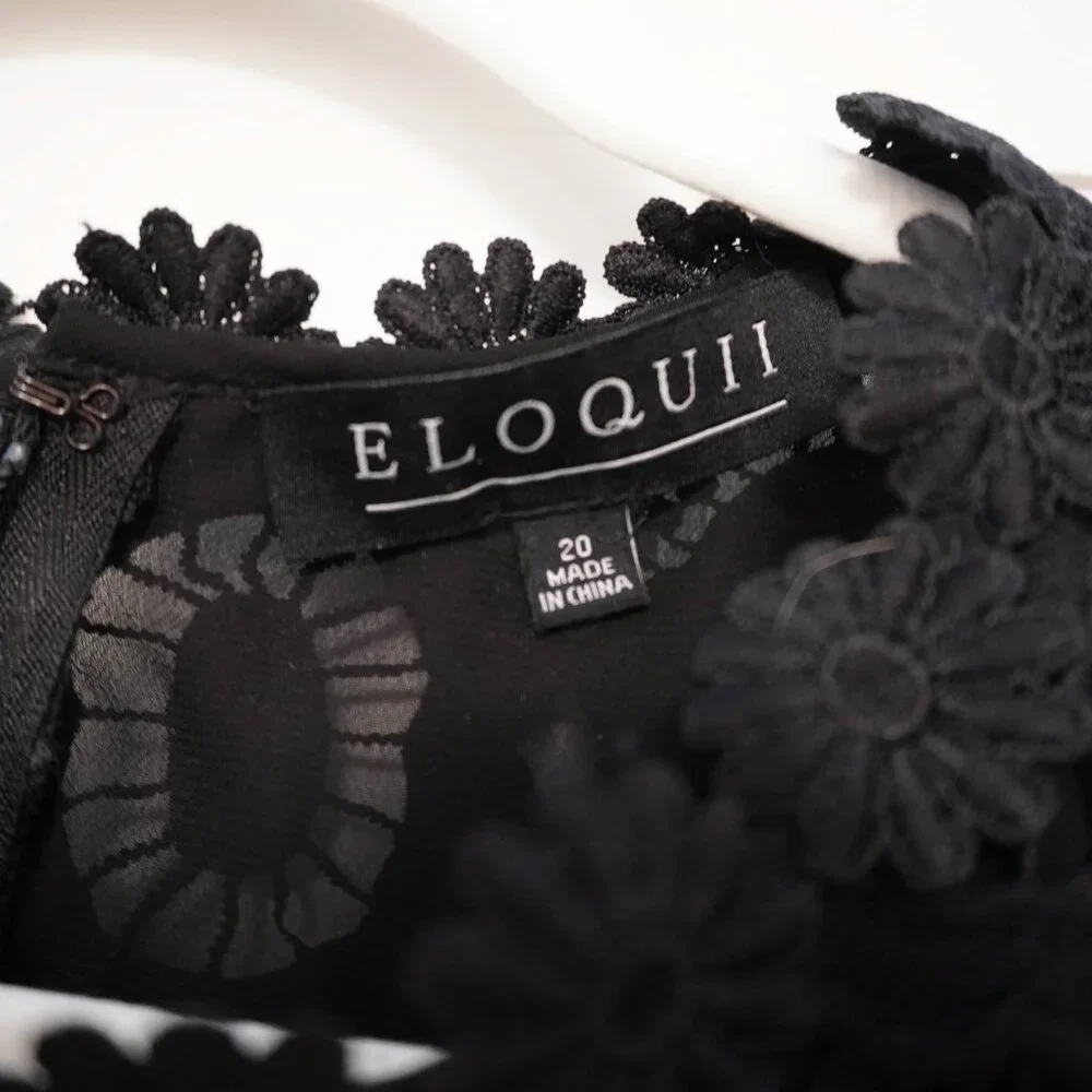 Eloquii Black Lace Jumpsuit Size 20 Elegant Wide Leg Formal Evening.  NWOT - Picture 3 of 3